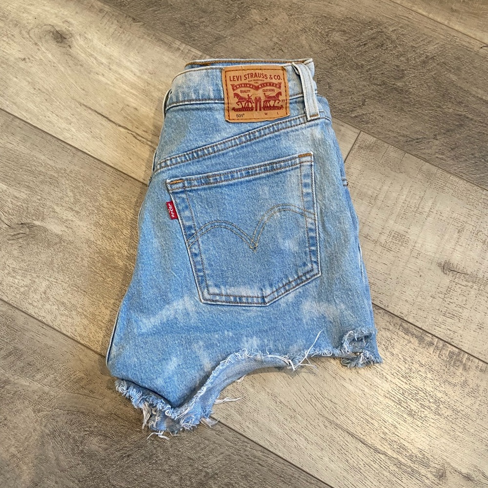 Levi's Light Blue Distressed Jean Shorts